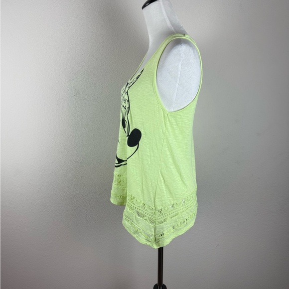 Disney‎ Minnie Mouse Tank Top Neon Green Lace Hem Women’s Size L - Picture 9 of 13
